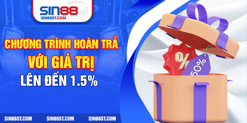 Chương trình hoàn trả với giá trị lên đến 1.5% 